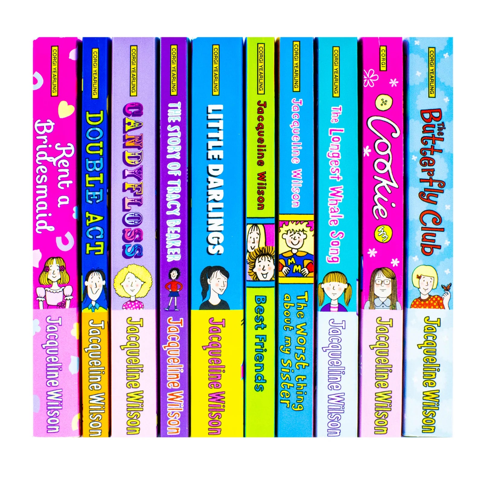 Jacqueline Wilson 10 Books Collection Set paperback angled view of book covers