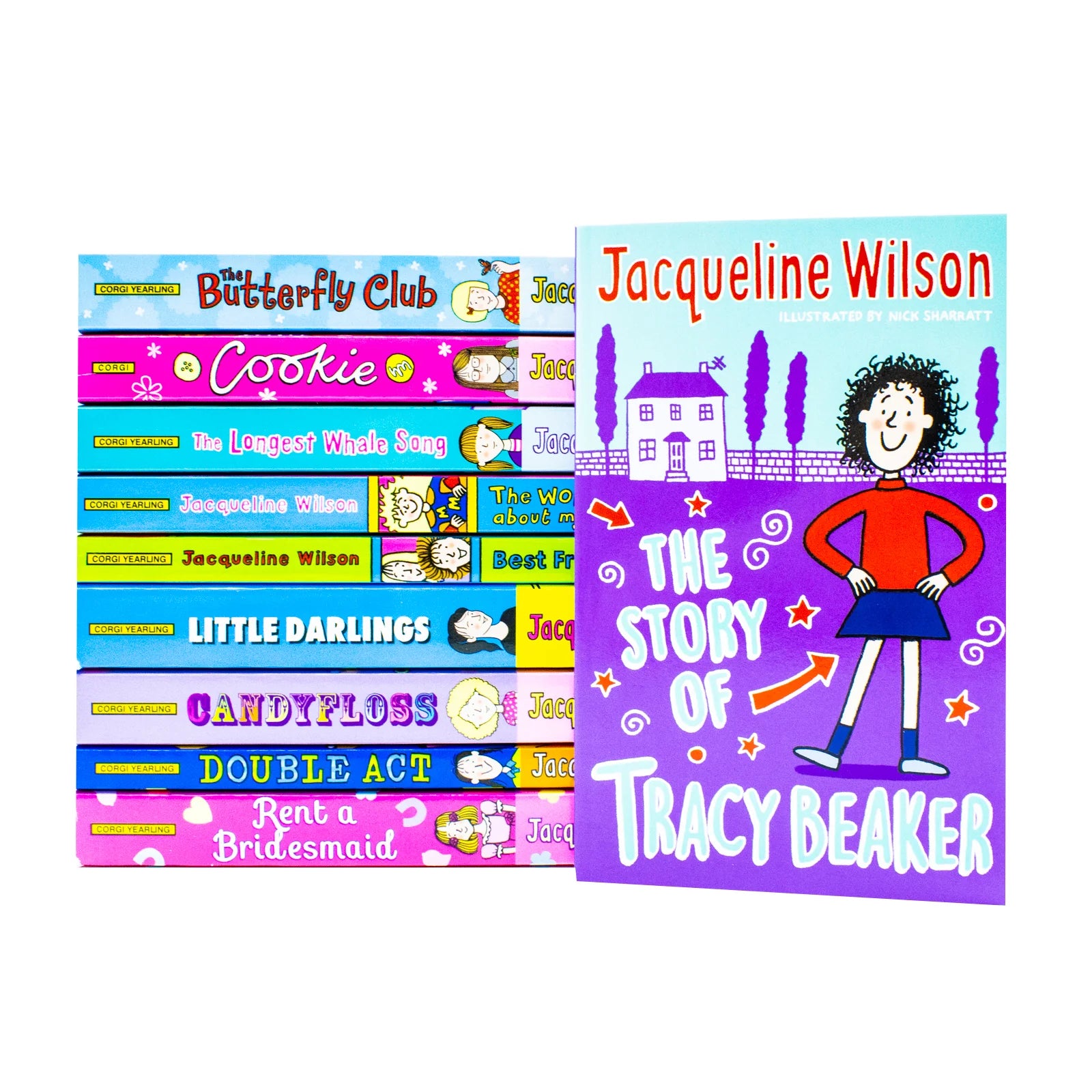 Jacqueline Wilson 10 Books Collection Set paperback books stacked together