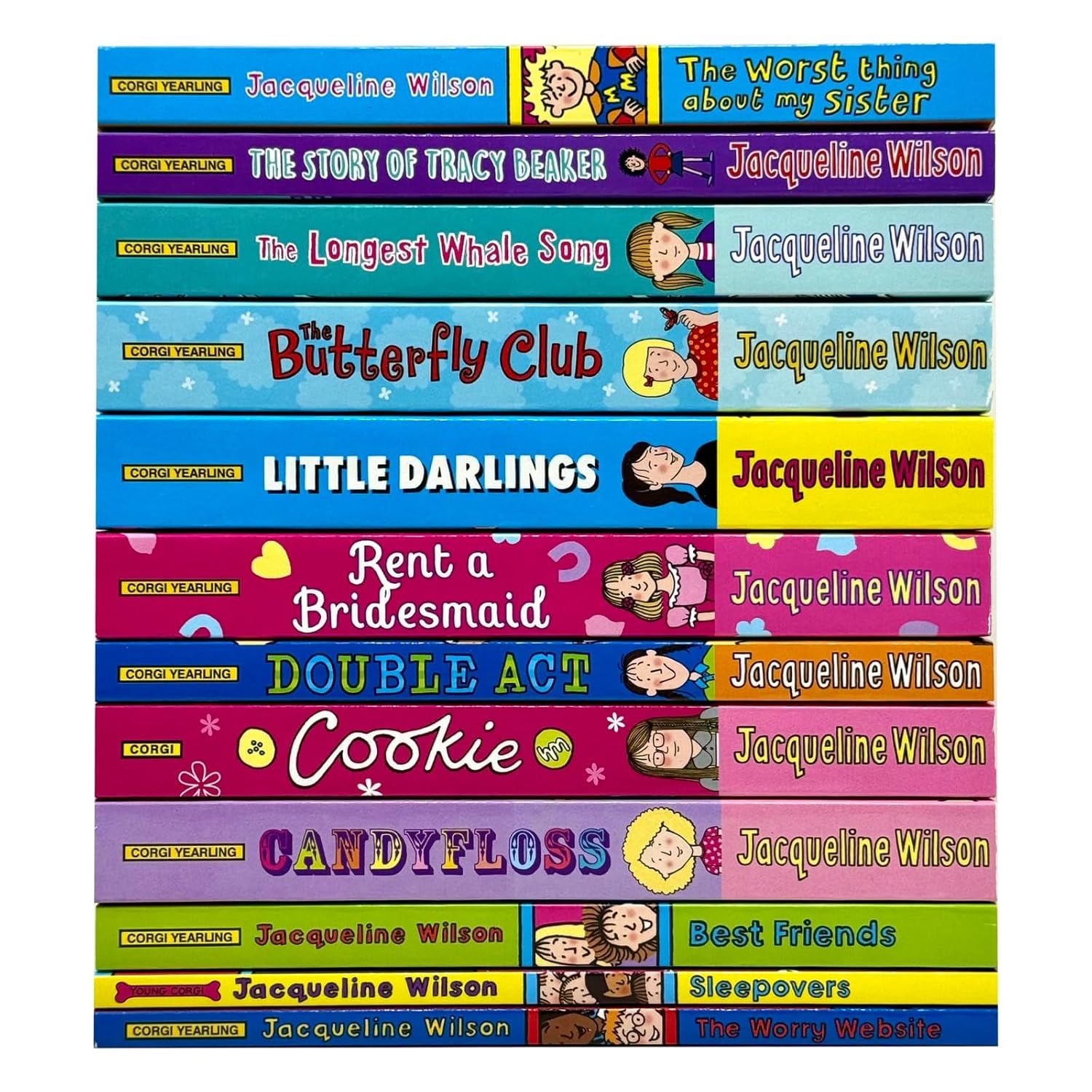 Jacqueline Wilson 12 Books Collection Set - paperback titles including Double Act and Little Darlings - Ages 9-12