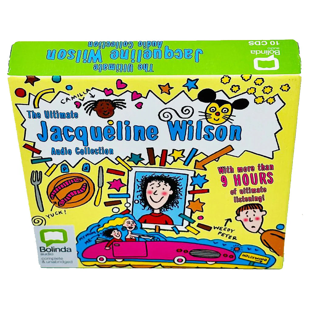 Jacqueline Wilson Audio Collection 10 CD box set back cover showing all six story titles