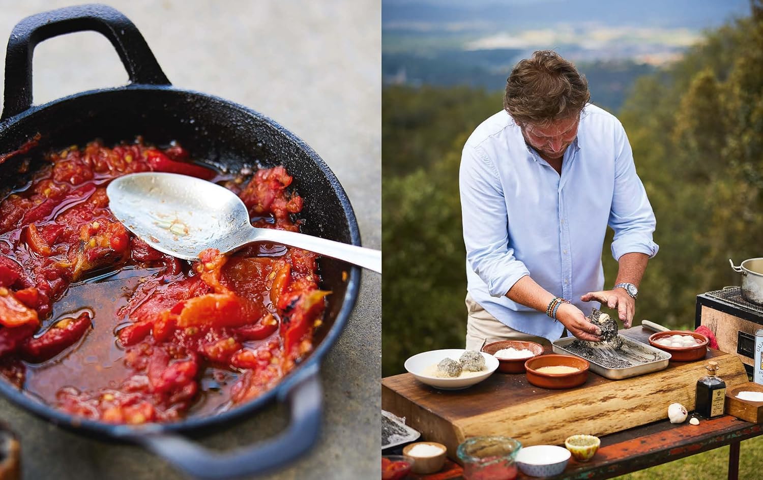 James Martin's Spanish Adventure interior page with travel photography from Spain