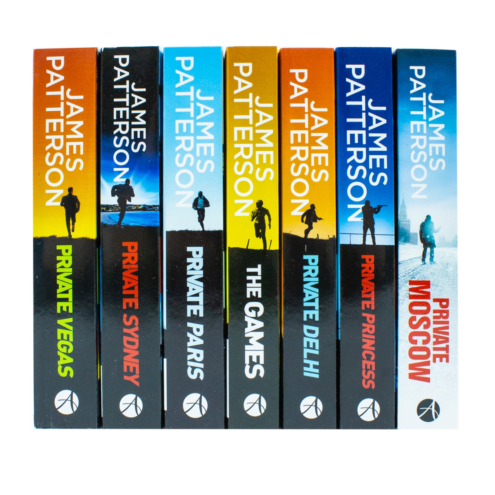 James Patterson Private Series 7 Book Set - Private Delhi, Private Princess and Private Moscow paperback covers