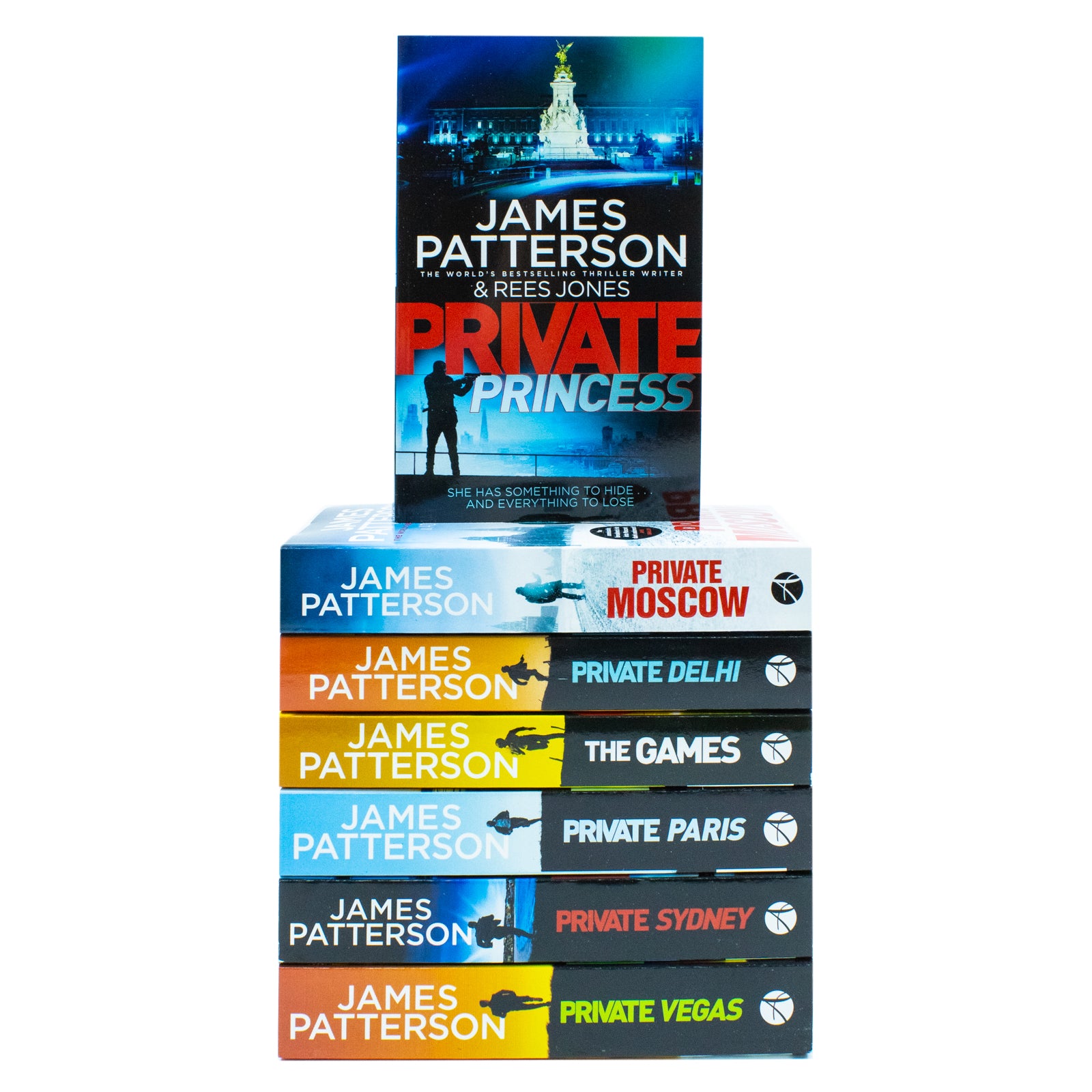 James Patterson Private Series 7 Book Collection Set - Paperback thriller box set covers