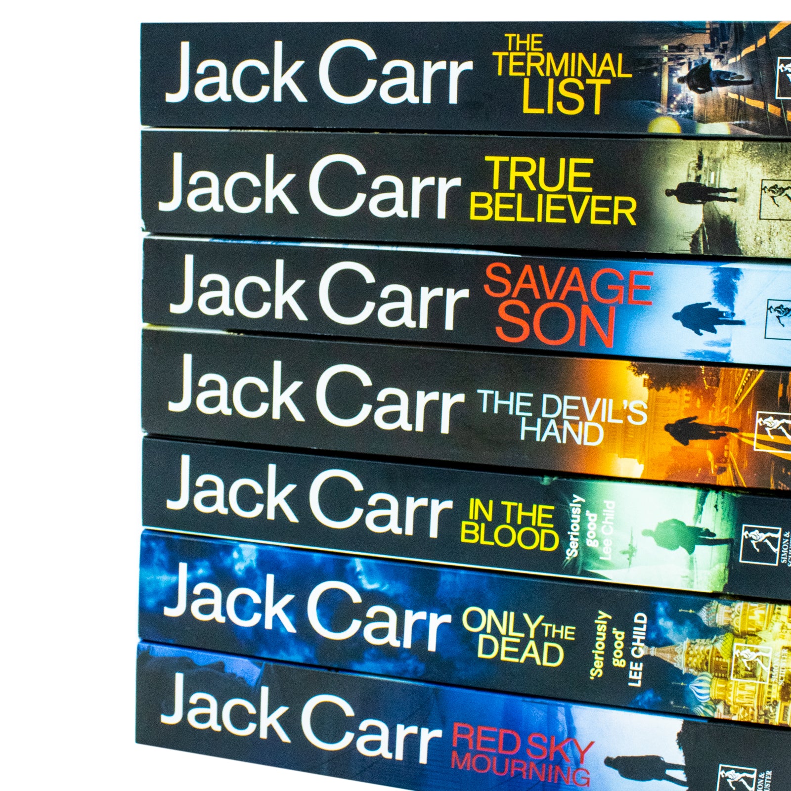 Jack Carr military thriller collection - James Reece Series 7 Books Set paperback spines and covers