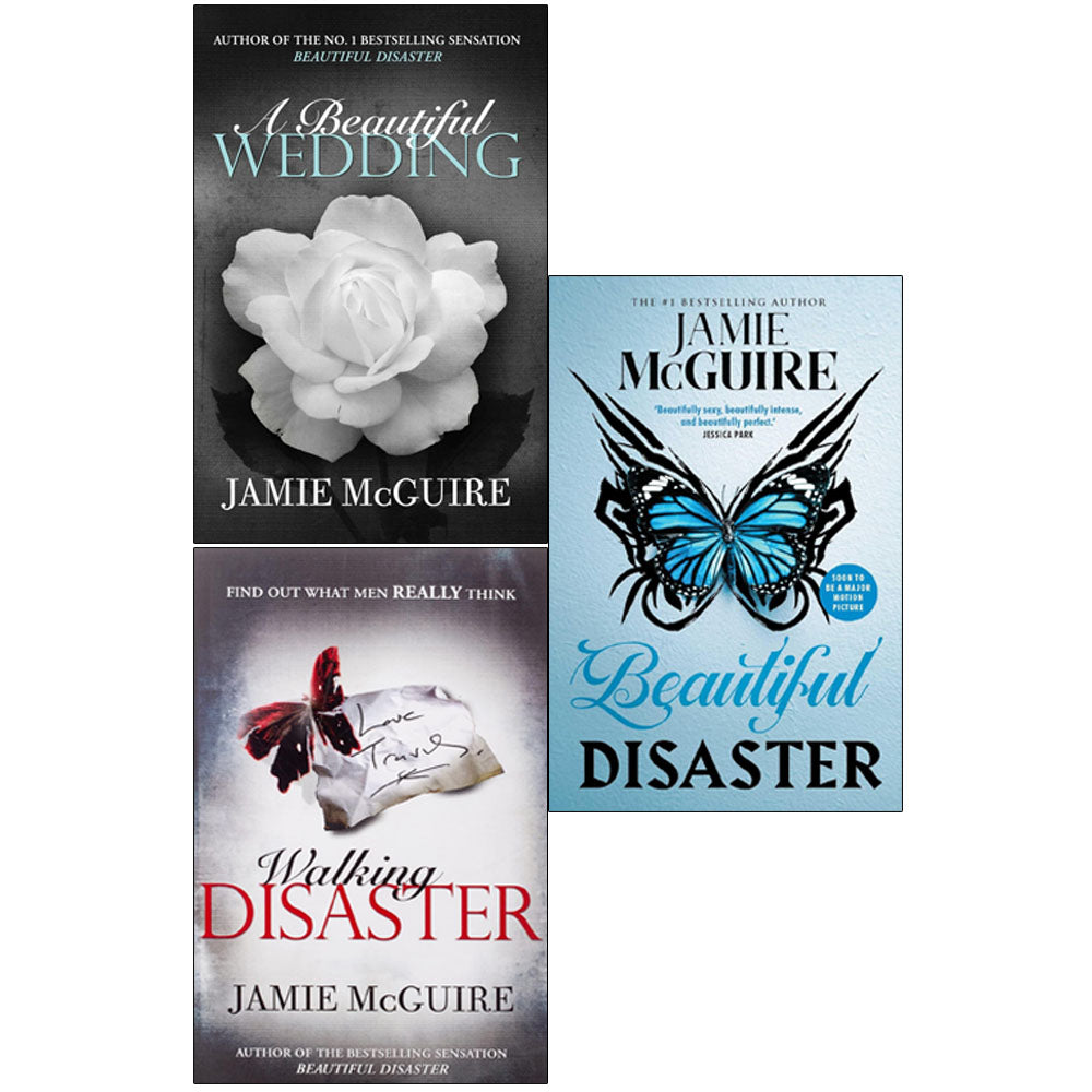 Jamie McGuire Beautiful Series 3 Book Paperback Collection - Beautiful Disaster, Walking Disaster, A Beautiful Wedding - New Adult Romance
