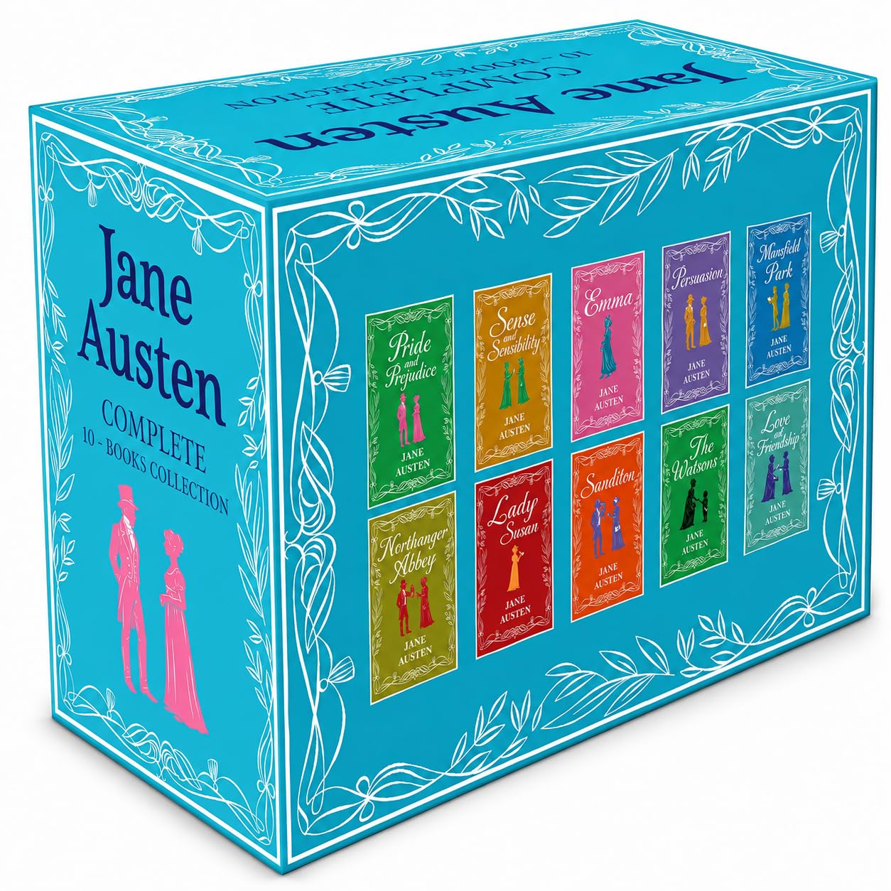 Jane Austen classic paperback box set showing Persuasion, Mansfield Park and Northanger Abbey