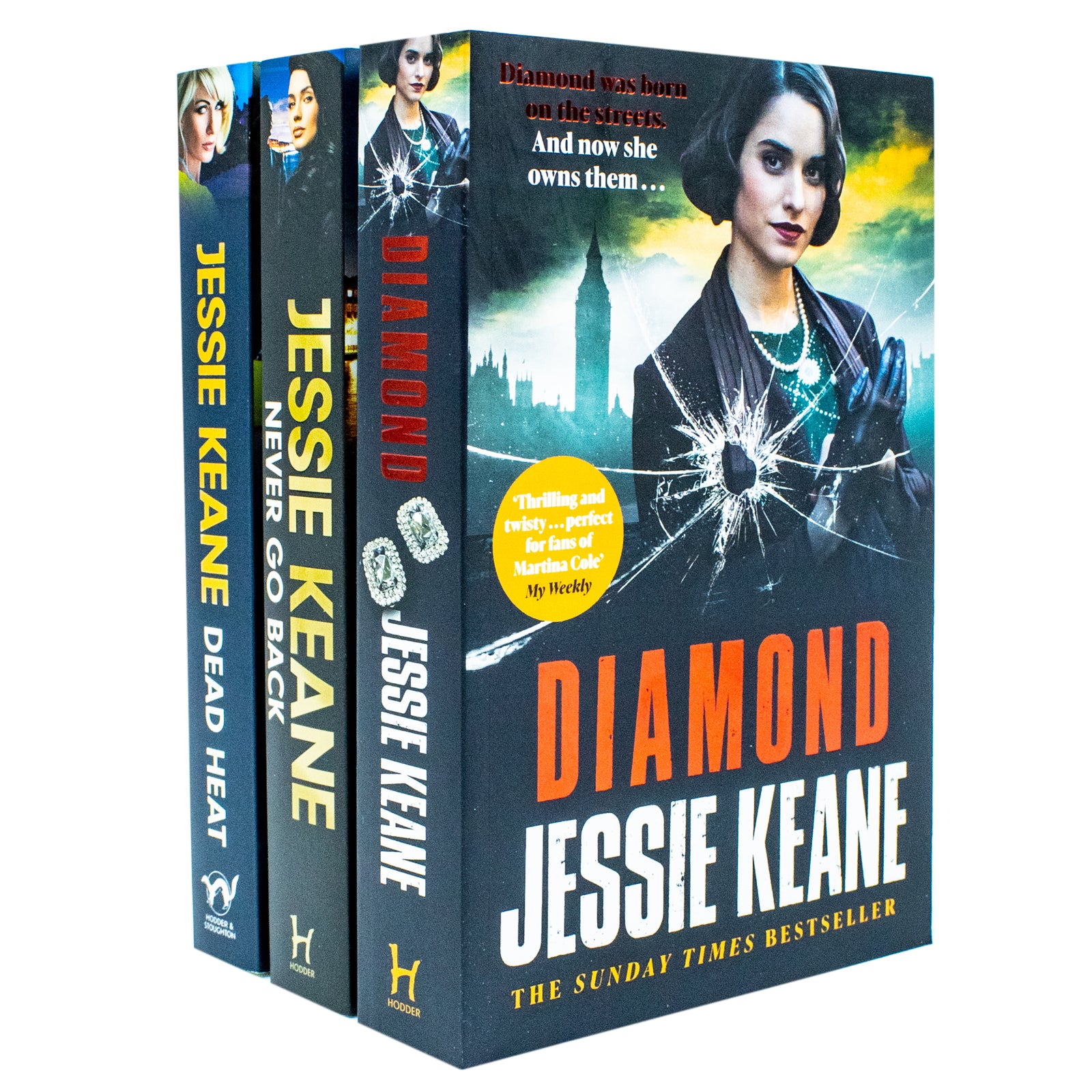Jessie Keane 3 Books Collection Set - Never Go Back, Dead Heat & Diamond - Paperback crime fiction front cover