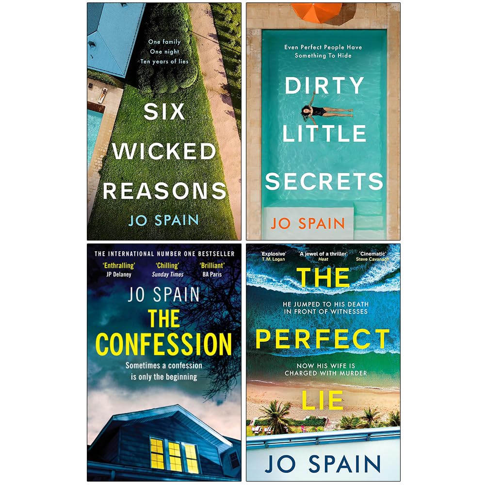 Jo Spain 4 Book Collection Set - Perfect Lie and Dirty Little Secrets paperback covers