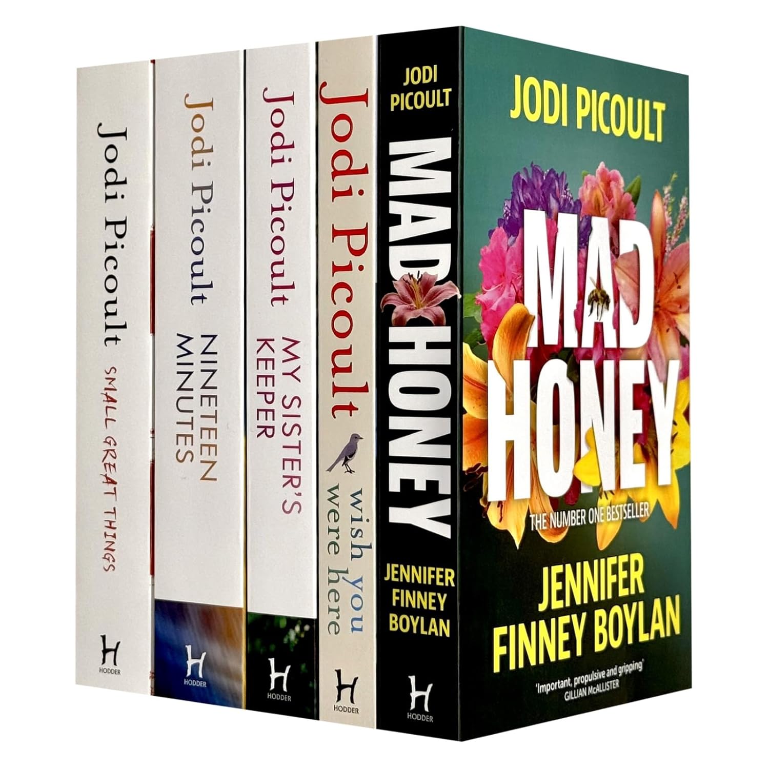 Jodi Picoult 5 Books Collection Set - Small Great Things, My Sister's Keeper, Wish You Were Here, Nineteen Minutes and Mad Honey - Adult Fiction Paperback