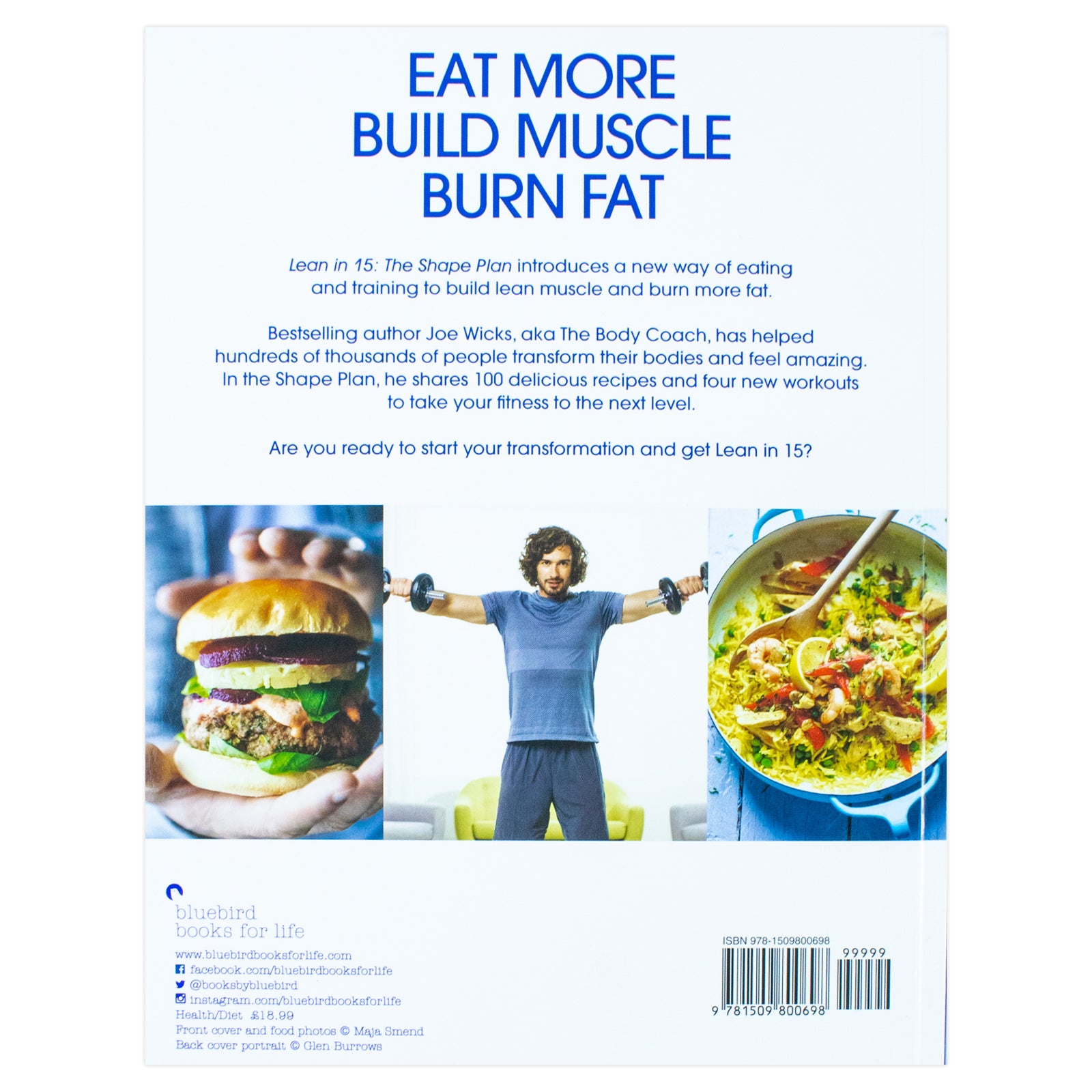 Lean in 15 - The Shape Plan by Joe Wicks, Paperback back cover with recipe details
