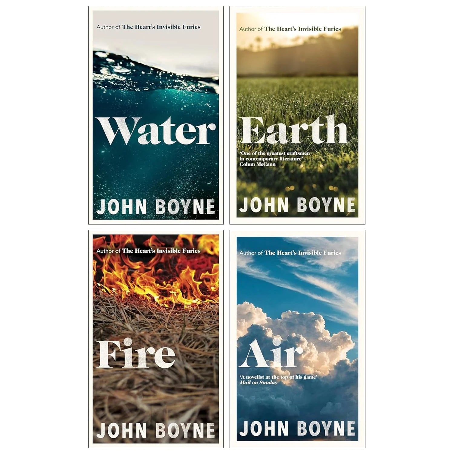 John Boyne Water, Earth, Fire and Air 4 book hardback collection set - front cover