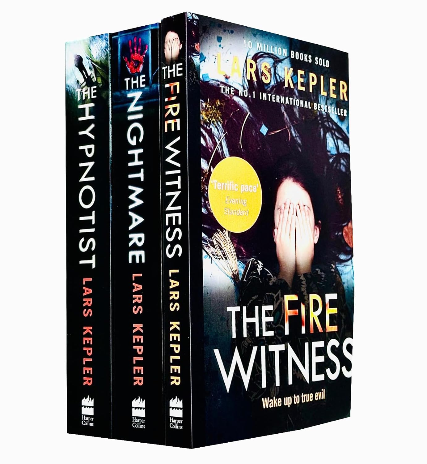 Joona Linna Thriller Collection 3 Book Set by Lars Kepler - Scandinavian crime paperback books close-up