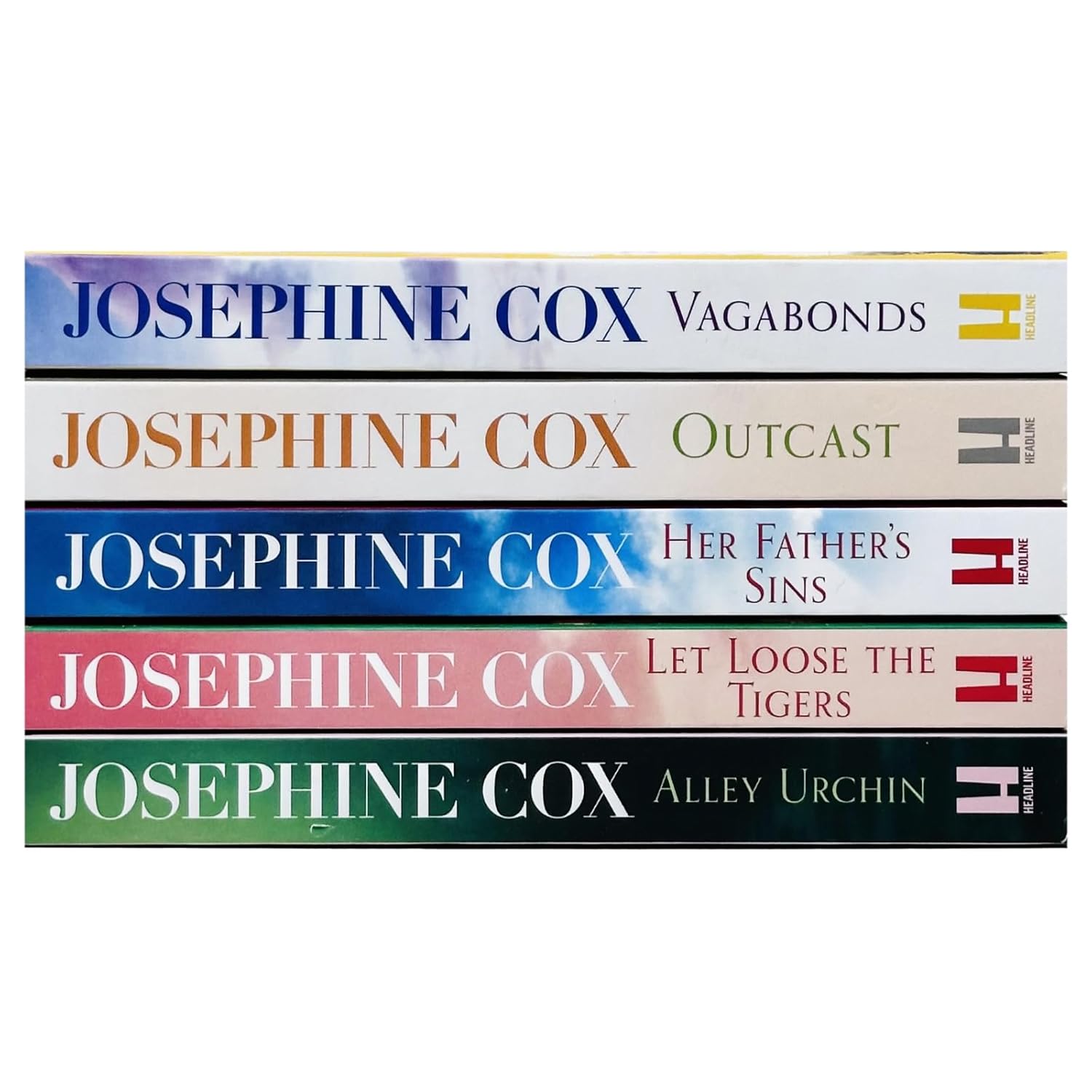 Josephine Cox 5 Book Paperback Set cover detail - Queenie and Emma Grady Sagas historical family saga fiction