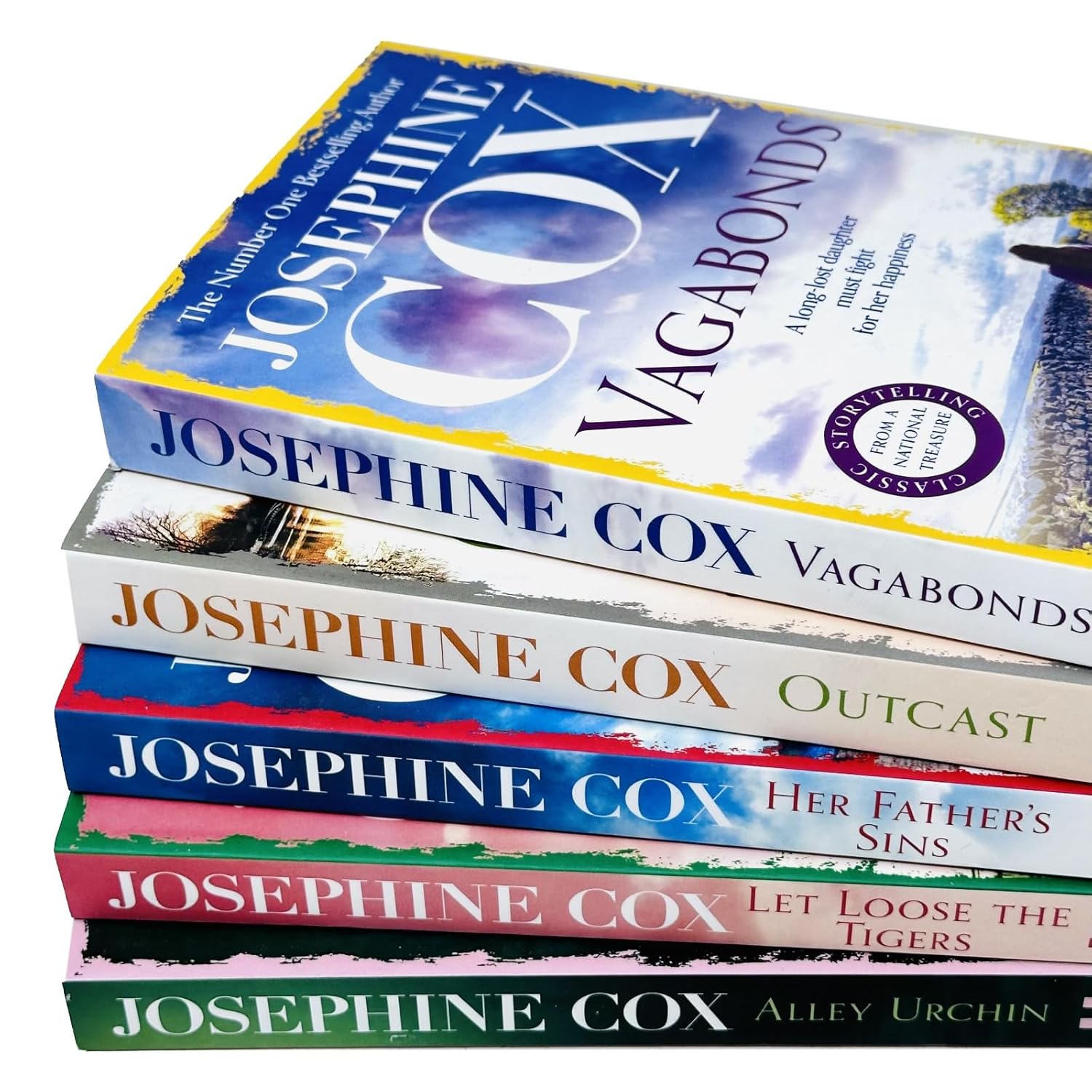 Josephine Cox Emma Grady Trilogy and Queenie Sagas paperback books - Outcast, Alley Urchin, Vagabonds
