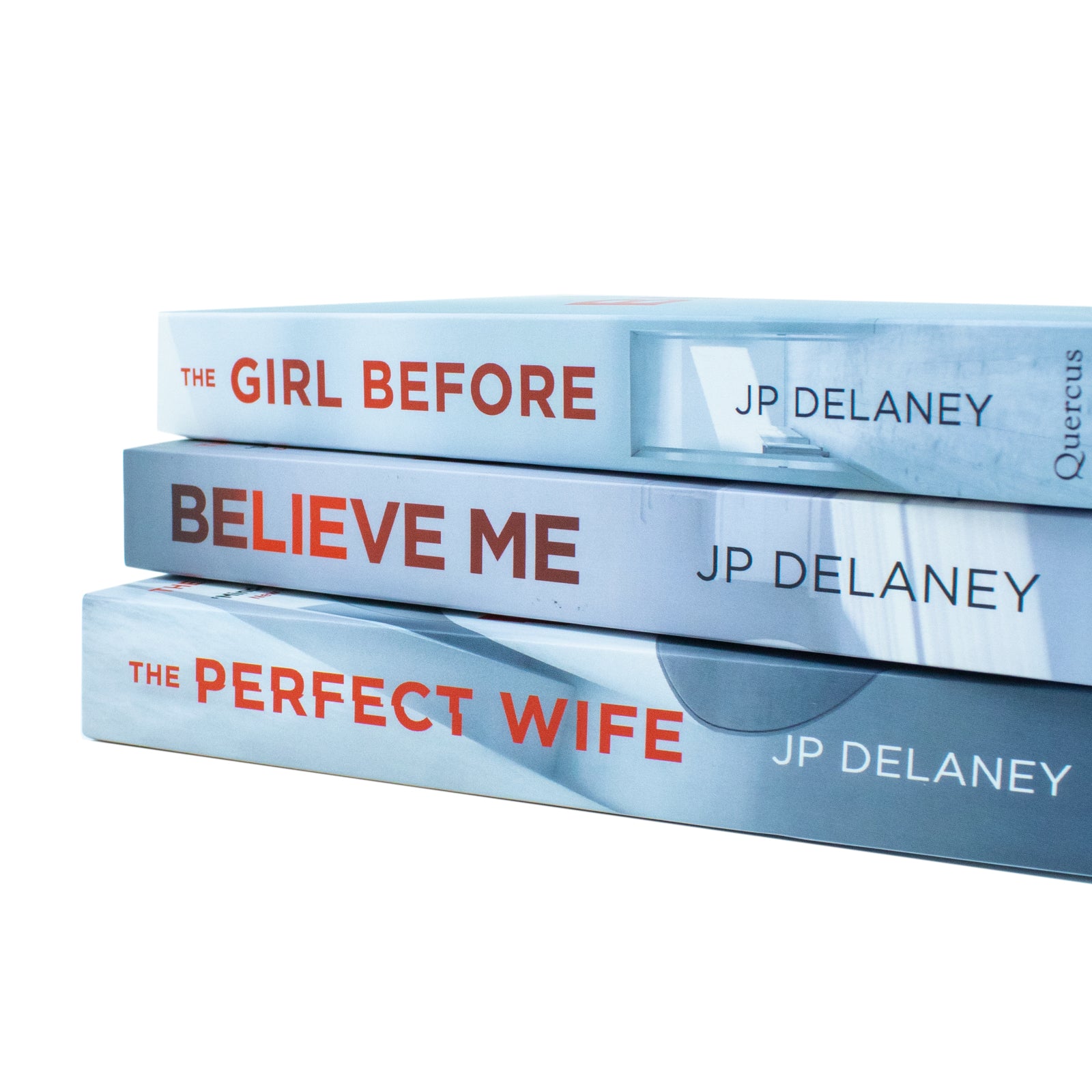 JP Delaney 3 Books Collection Set - close up of paperback thriller books The Girl Before, Believe Me & The Perfect Wife