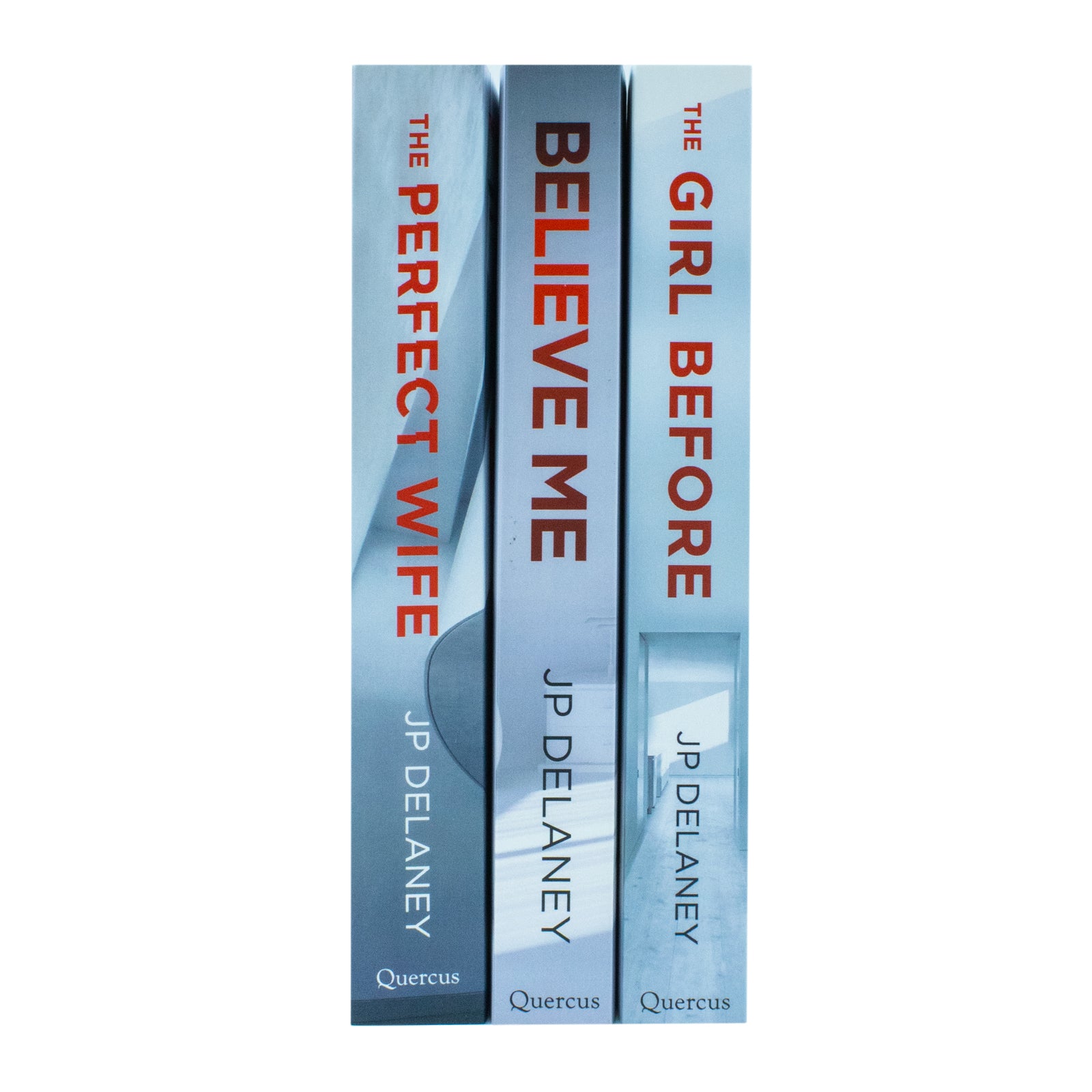 JP Delaney 3 Books Collection Set - back cover showing The Girl Before, Believe Me & The Perfect Wife paperback books