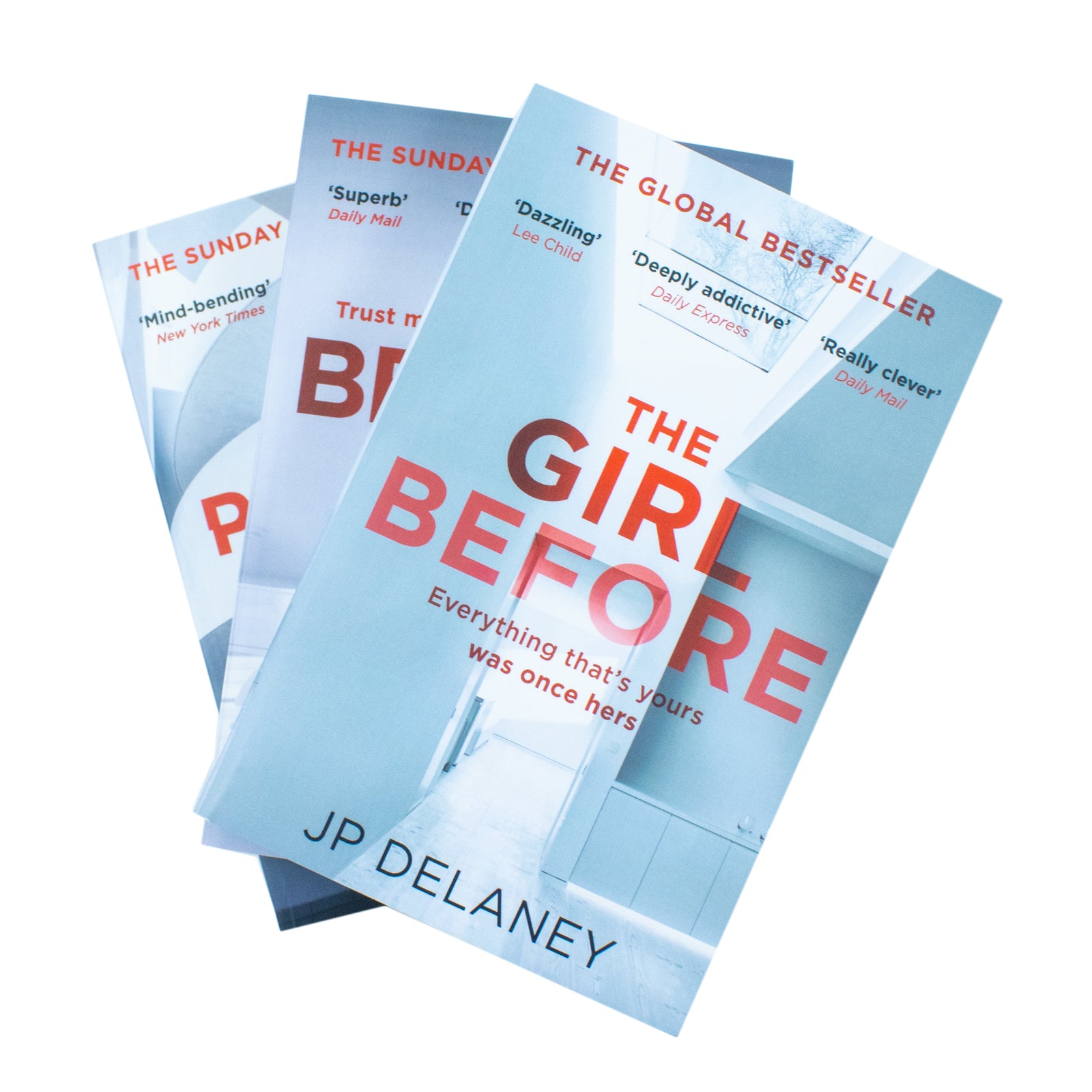 JP Delaney 3 Books Collection Set paperback cover - The Girl Before, Believe Me & The Perfect Wife thriller set
