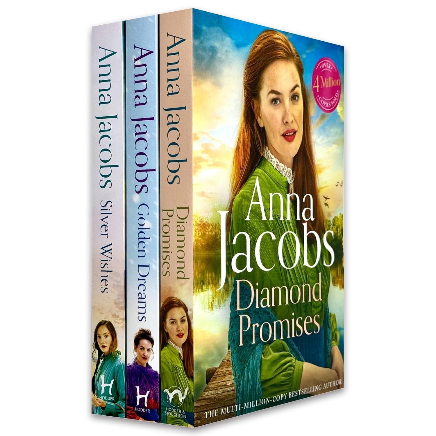 Jubilee Lake 3 Books Collection Set by Anna Jacobs - paperback historical fiction including Silver Wishes, Golden Dreams and Diamond Promises