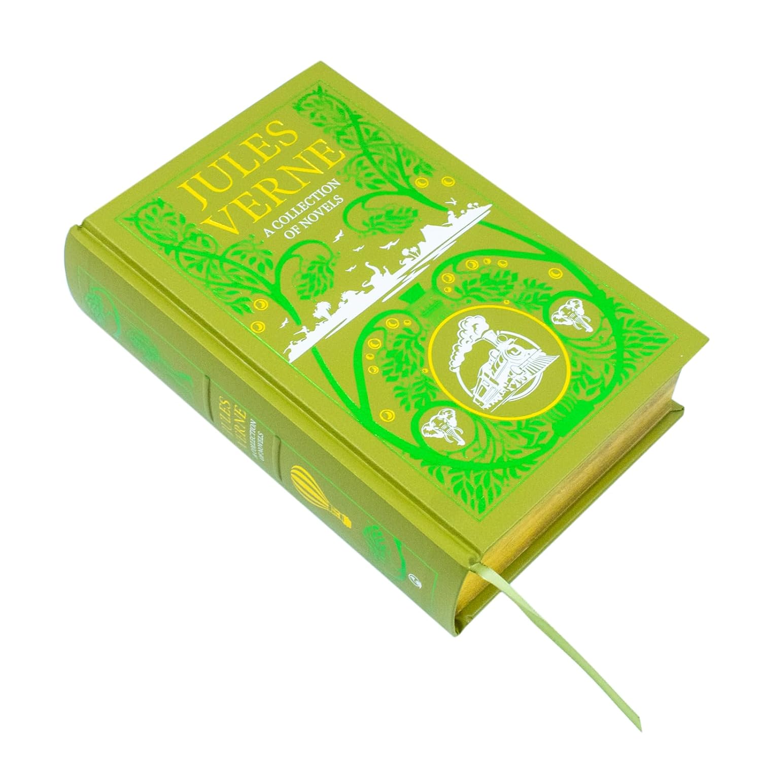 Jules Verne Leather Bound Classic Novels Collection - open pages showing print layout