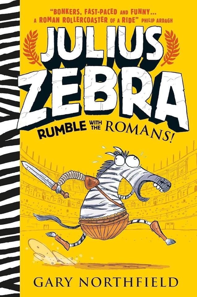 Julius Zebra Rumble with the Romans and Battle with the Britons paperback covers by Gary Northfield