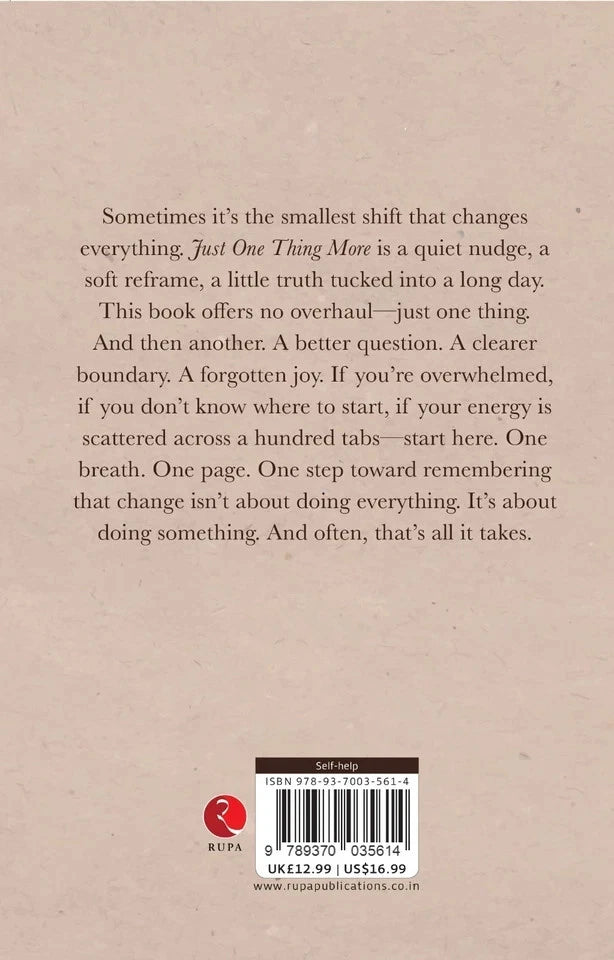 Just One Thing More: Small Shifts, Big Echoes by Dr. Jonas Alcott - Non Fiction Paperback detail view