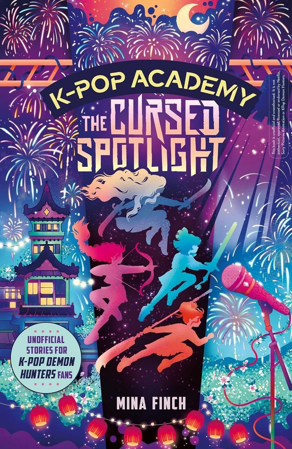 K-Pop Academy paperback book covers by Mina Finch, K-Pop Demon Hunters inspired fantasy series
