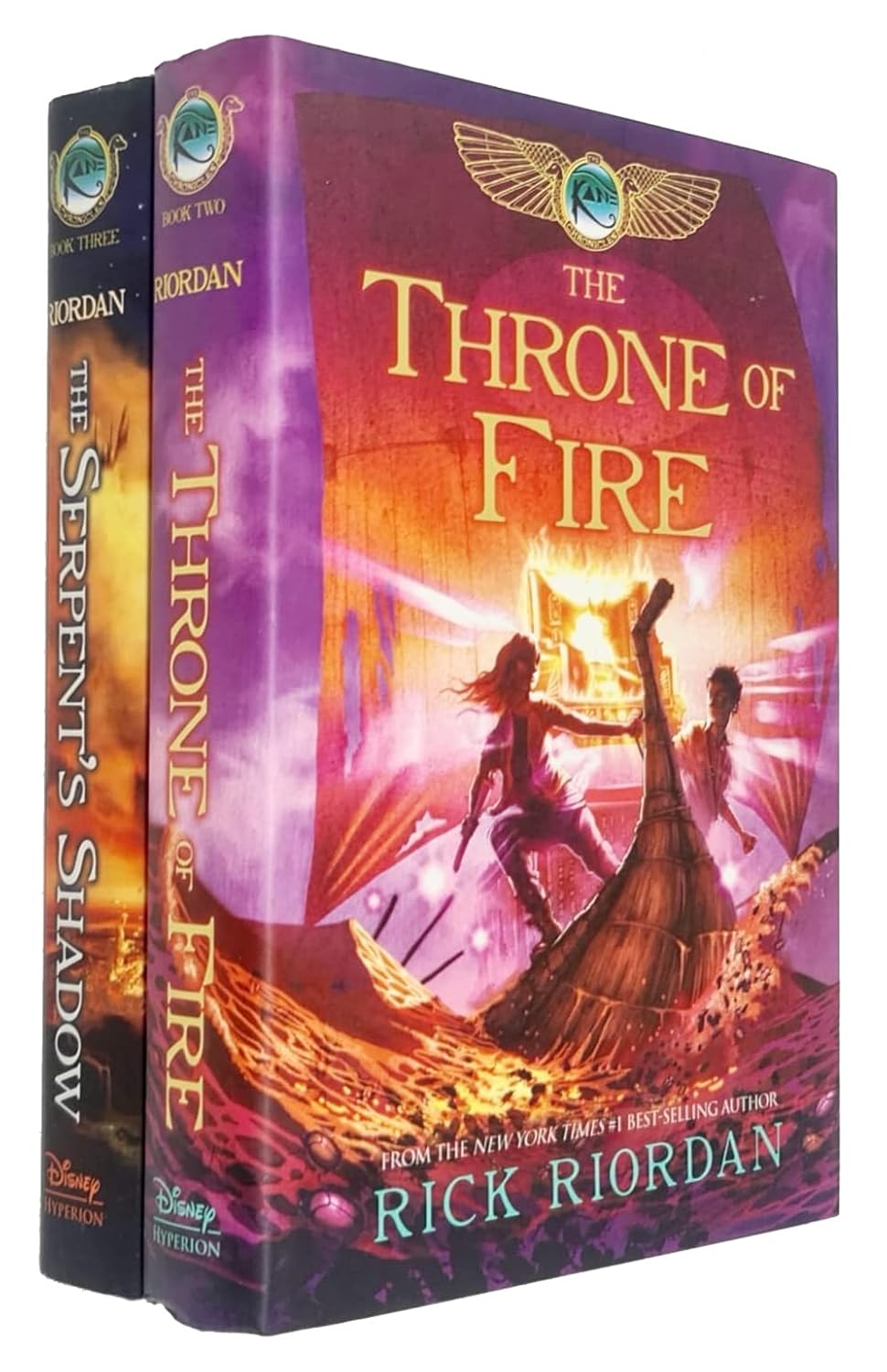 Kane Chronicles 2 Books Collection Set by Rick Riordan - The Throne of Fire and The Serpent's Shadow - Hardcover Egyptian mythology adventure for ages 9-12