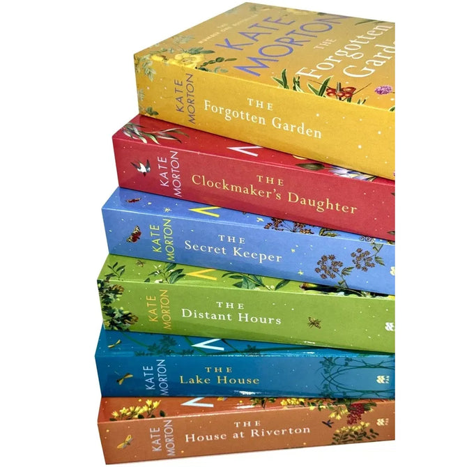 Kate Morton Collection paperback set - book spines showing titles including The Lake House and The Clockmaker's Daughter