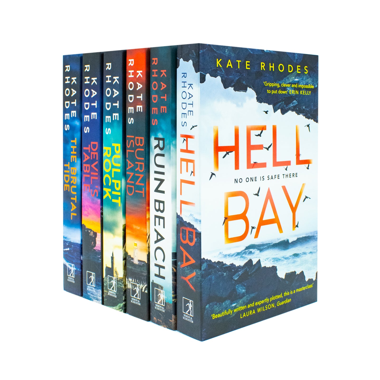 Kate Rhodes Ben Kitto Series 6 Book Collection Set paperback - Devil's Table, Burnt Island, Ruin Beach, Pulpit Rock, Hell Bay, The Brutal Tide