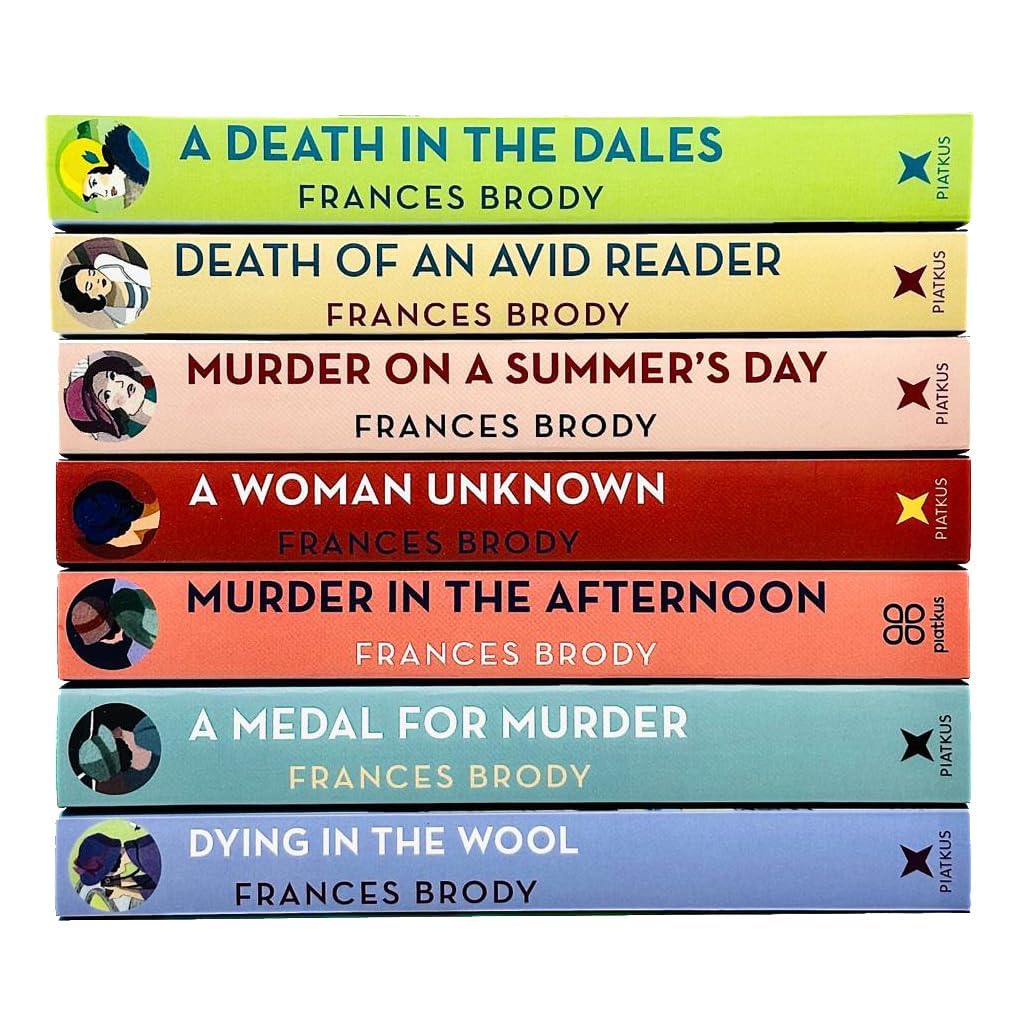 Kate Shackleton Mysteries 7 Book Collection Set by Frances Brody - back cover and spines of paperback set