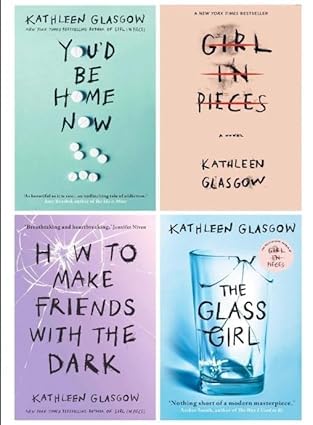 Back cover and spines of the Kathleen Glasgow 4 Book Collection Set paperback boxed set - Young Adult fiction ages 14+