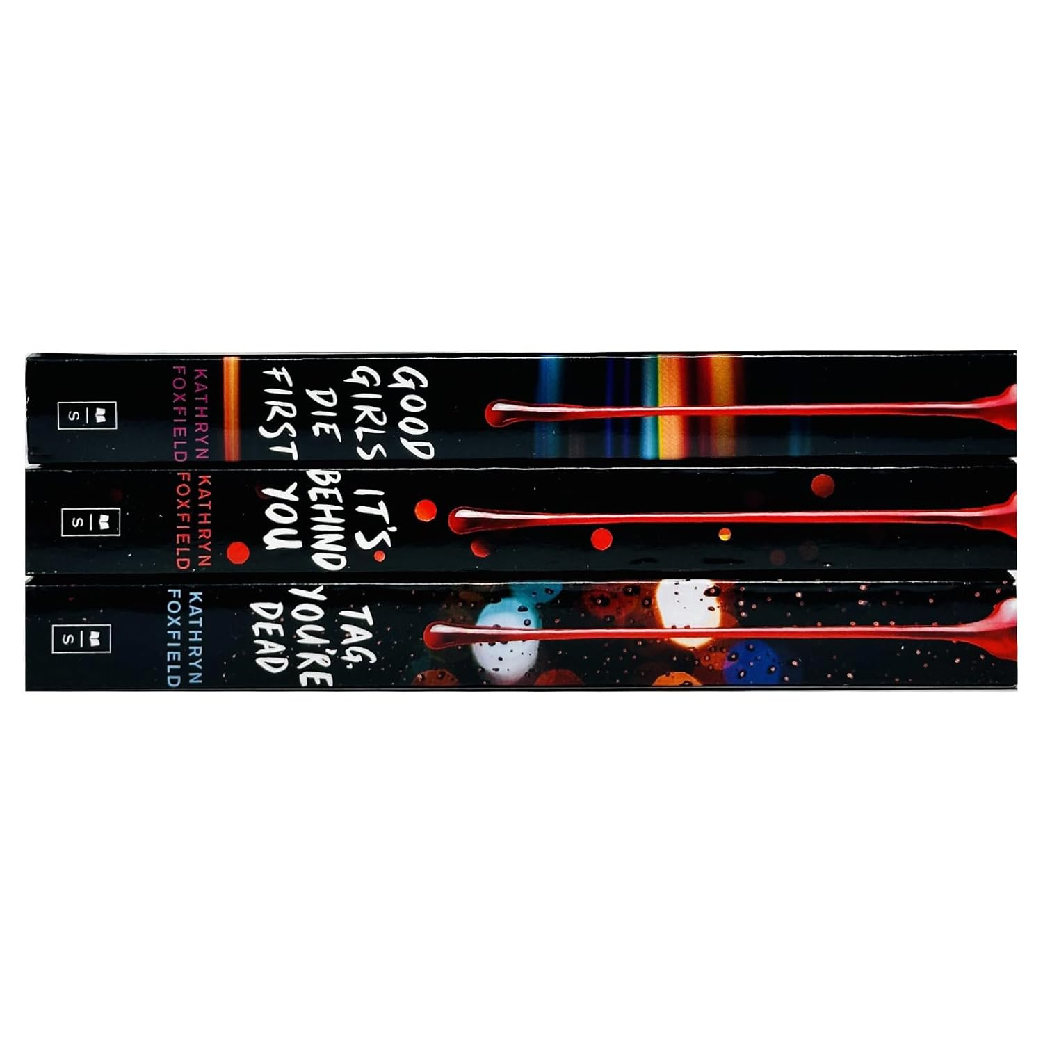 Kathryn Foxfield YA thriller collection set - It's Behind You, Tag You're Dead & Good Girls Die First - paperback books