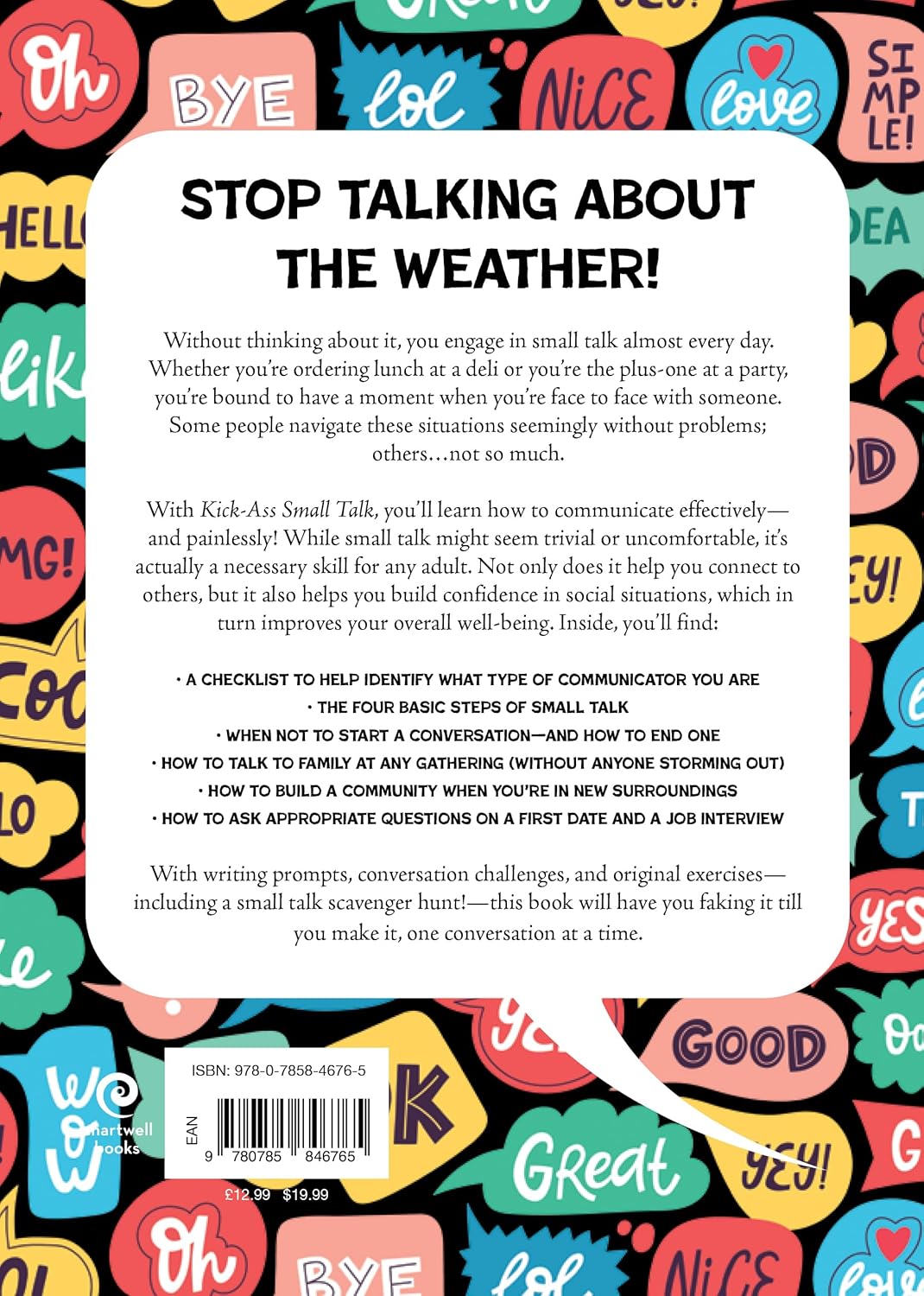 Kick Ass Small Talk by Chartwell Books paperback - back cover with blurb and description
