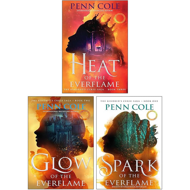 The Kindred's Curse Saga 3 Books Collection Set by Penn Cole - Spark, Glow and Heat of the Everflame paperback fantasy romance box set