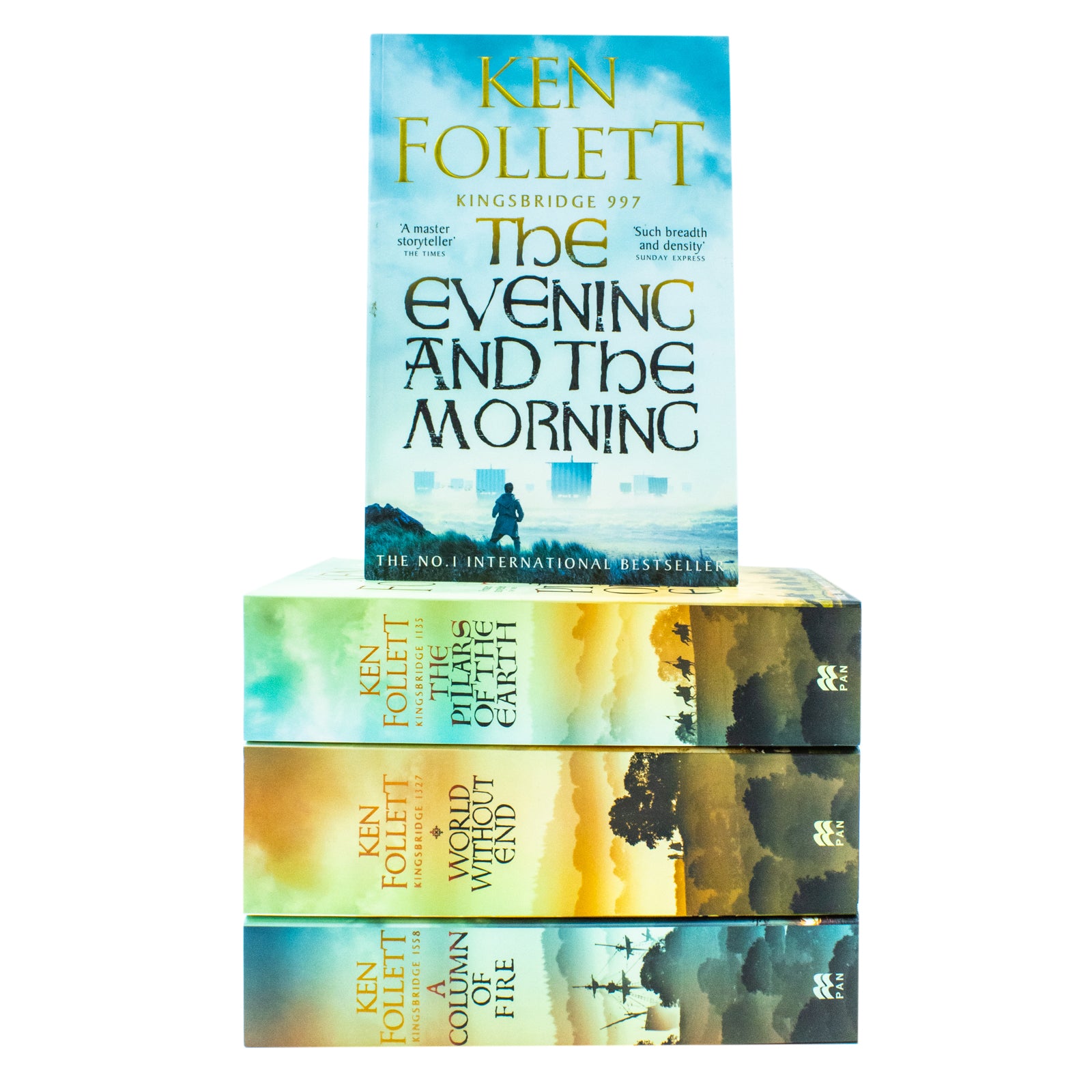 Ken Follett Kingsbridge Novels 4 Book Collection Set - brand new paperback historical fiction boxed set