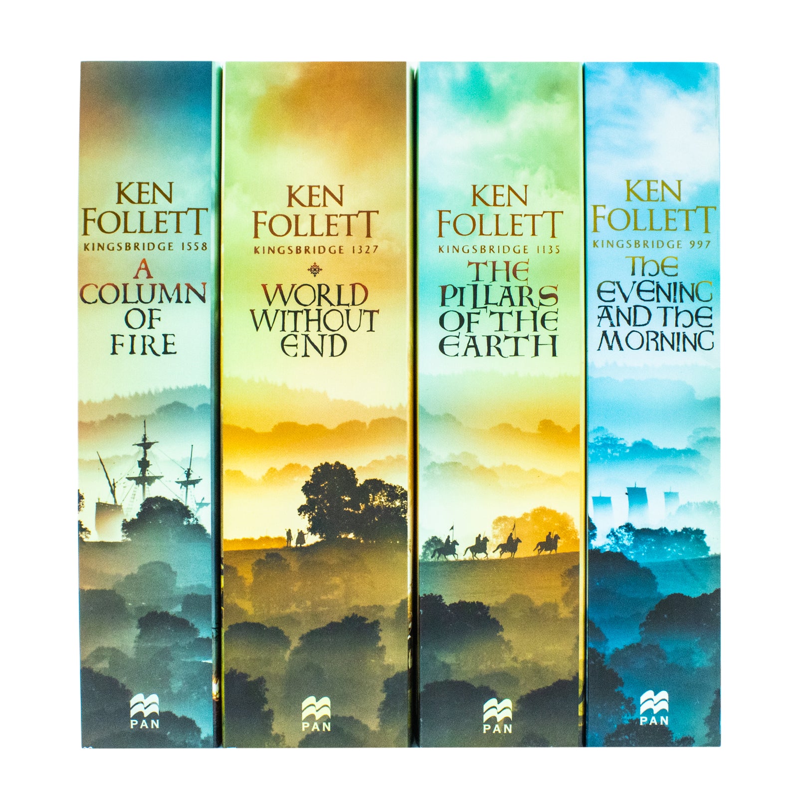 Ken Follett Kingsbridge historical fiction 4 book paperback collection set, brand new condition
