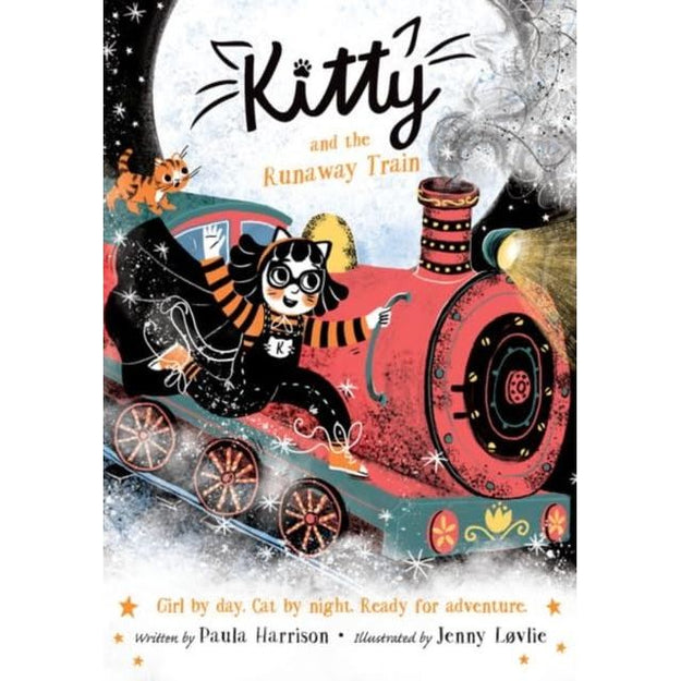 Kitty and the Runaway Train paperback book cover, final book in the Kitty series by Paula Harrison