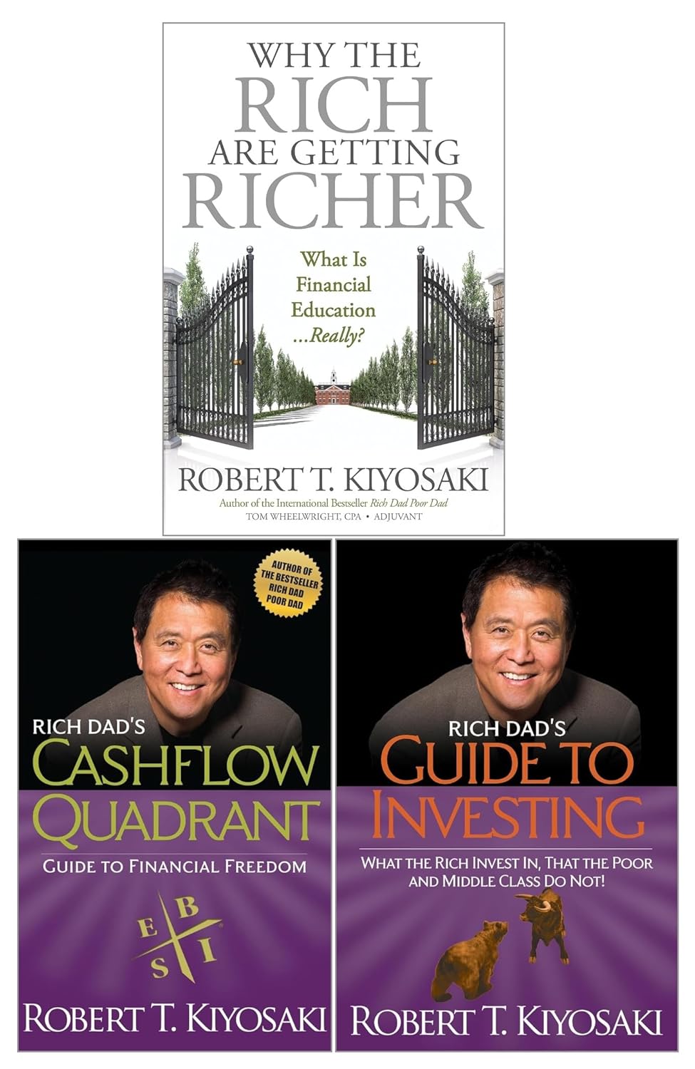 Robert T. Kiyosaki Rich Dad 3 Books Collection Set - Non Fiction Paperback - front cover