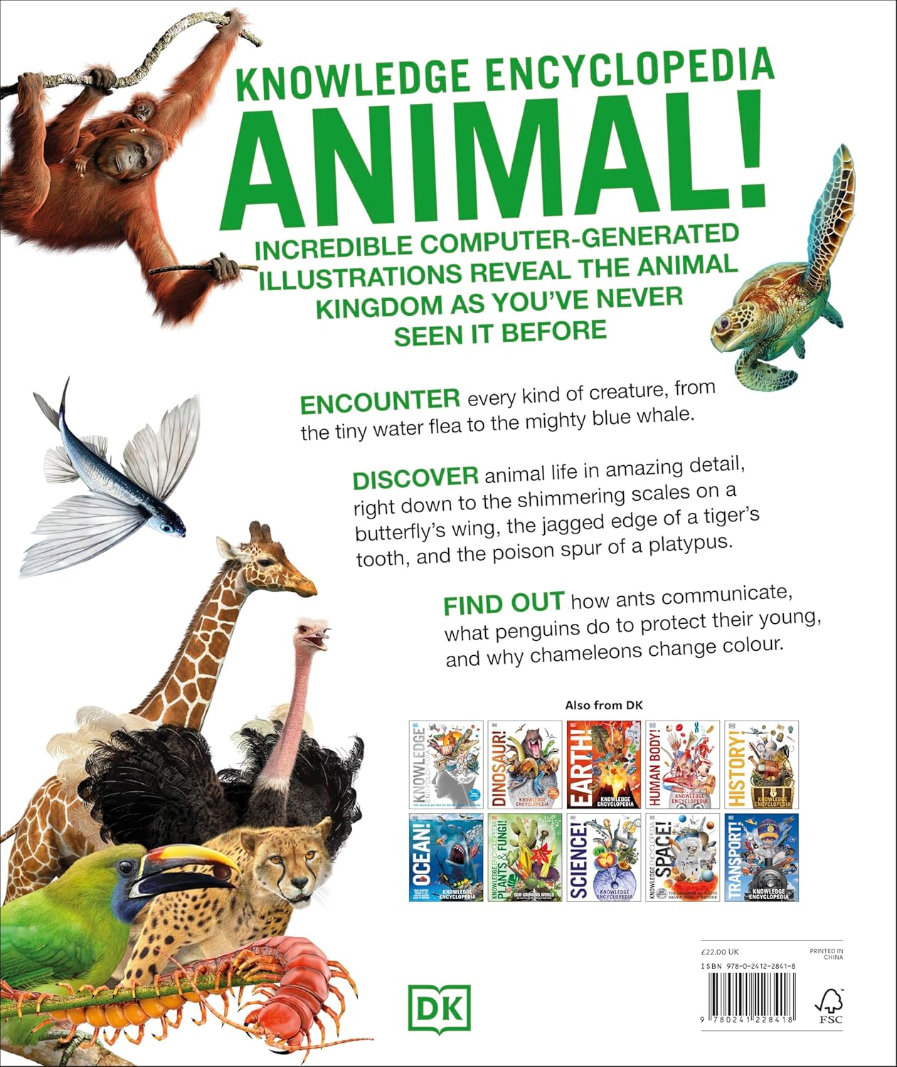Knowledge Encyclopedia Animal! hardback interior showing 3D CGI cutaway of animal anatomy
