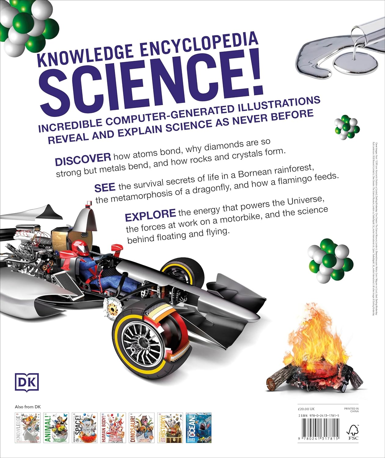 Knowledge Encyclopedia Science by DK - CGI cutaway spread showing scientific cross-section