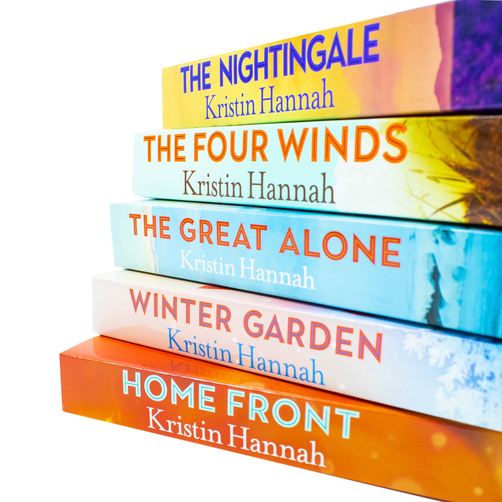 Kristin Hannah 5 Books Collection Set paperback close up of book covers