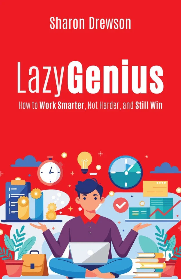 Side view of Lazy Genius paperback book by Sharon Drewson, Rupa Publications