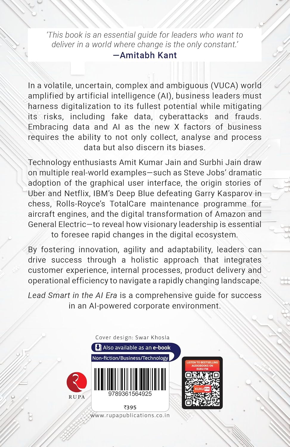 Lead Smart in the AI Era by Amit Kumar Jain and Surbhi Jain - paperback back cover with blurb