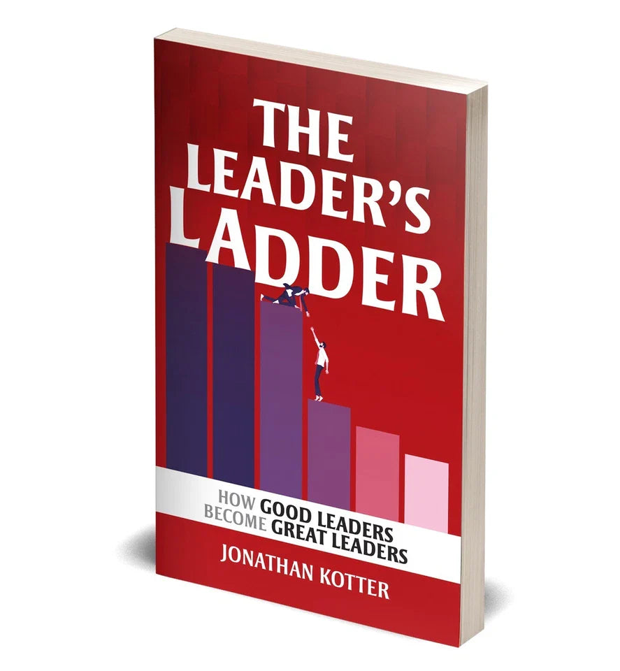 The Leader's Ladder by Jonathan Kotter paperback back cover with blurb