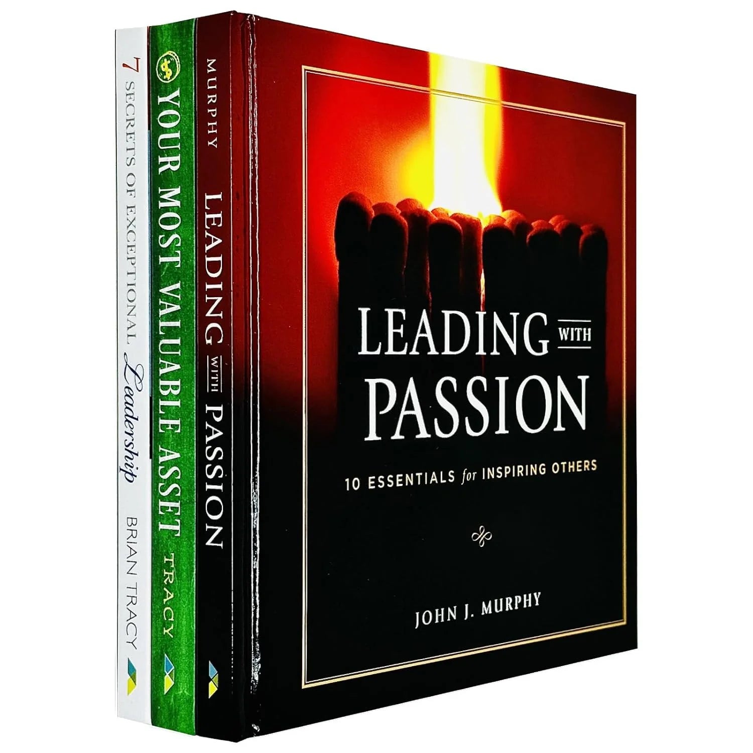 Leading With Passion & 7 Secrets Leadership 3 Book Set by John J. Murphy and Brian Tracy - Hardback business leadership books