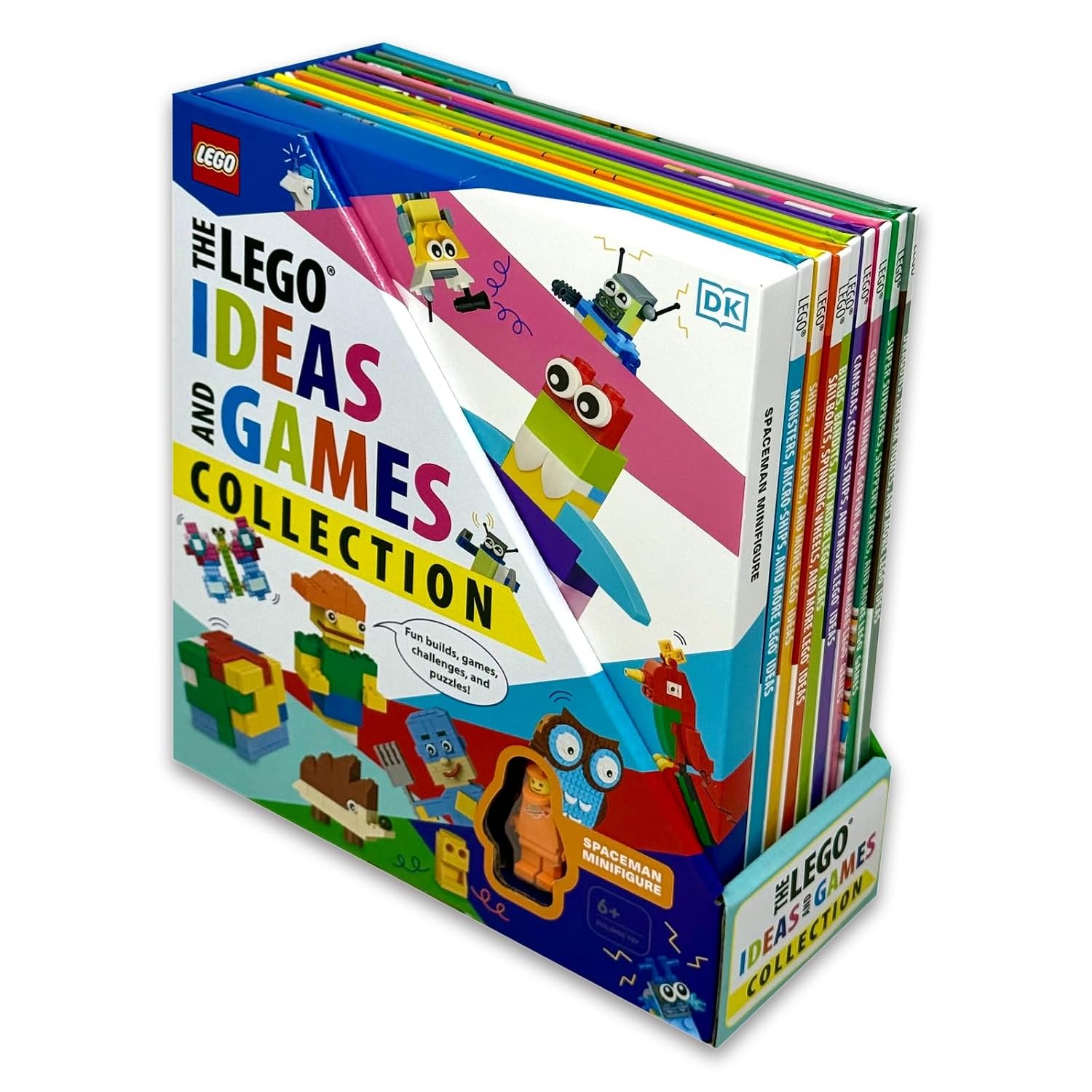LEGO Ideas and Games Collection booklets showing brick building games and challenges