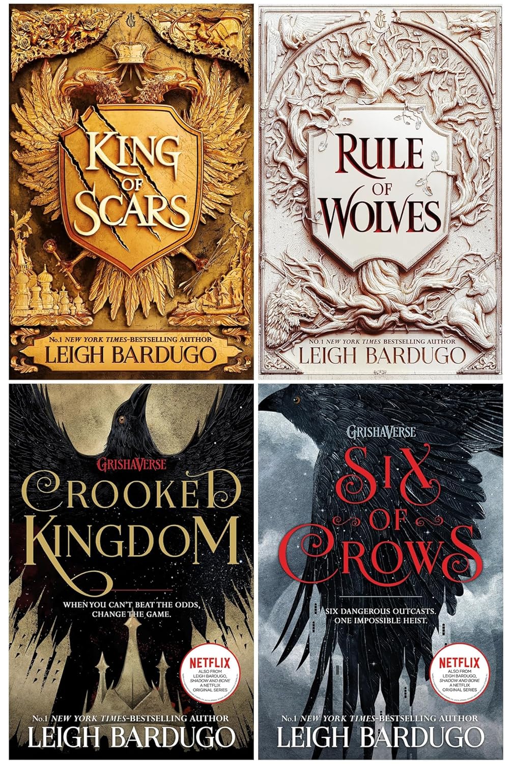 Leigh Bardugo Grishaverse 4 Books Collection Set - Six of Crows, Crooked Kingdom, King of Scars, Rule of Wolves - Young Adult Paperback
