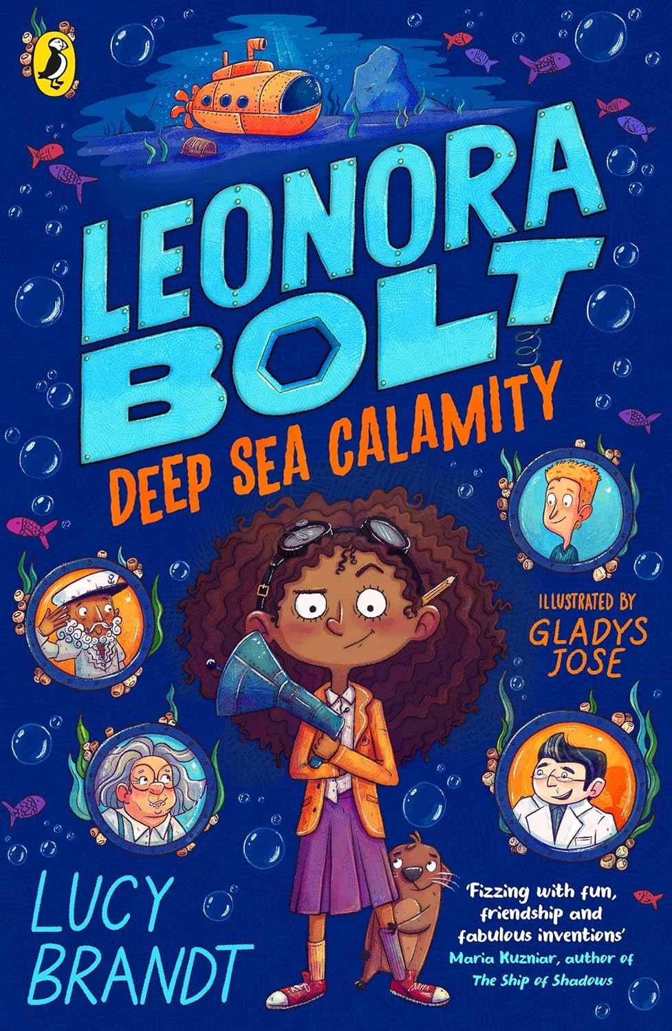 Leonora Bolt Secret Inventor 4 book set back cover detail, Puffin paperback