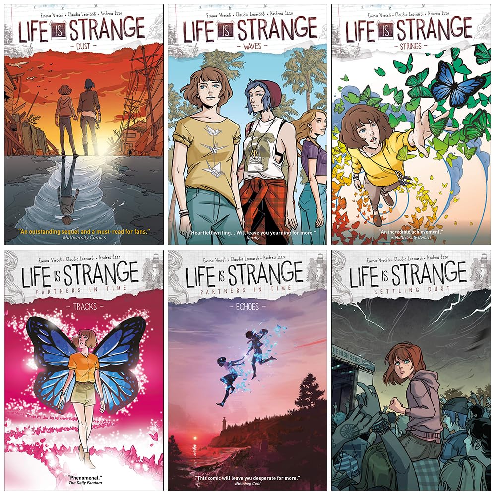 Life Is Strange comic collection Dust Waves Strings Partners in Time Coming Home Settling Dust paperback covers
