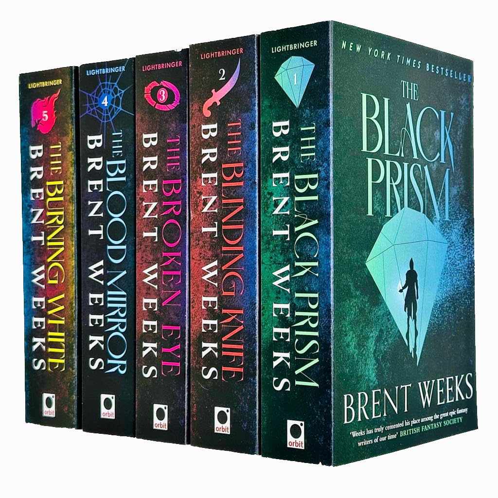 Lightbringer Series 5 Books Collection Set by Brent Weeks - complete epic fantasy paperback set front cover